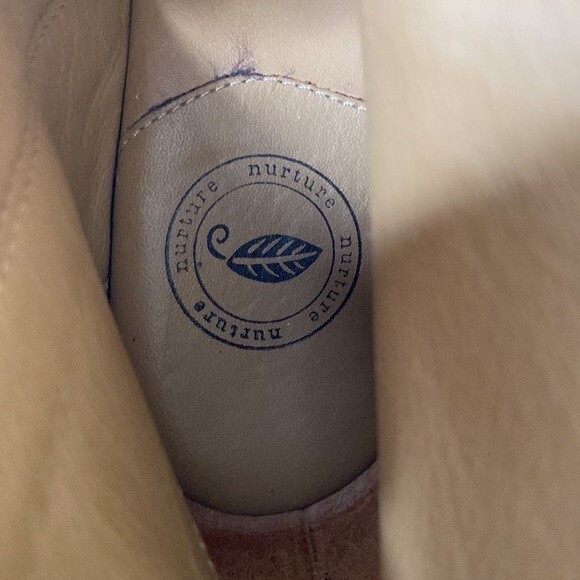 Nurture Grant Honey Brown Leather Boot Zip Ankle Bootie Wedge Heel Classy Neutra - Picture 8 of 16